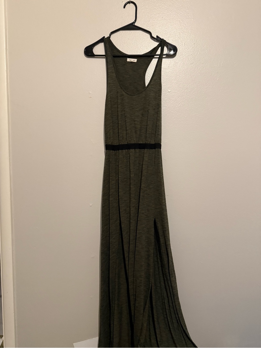 silence + noise Olive Green Maxi Dress with Waistband